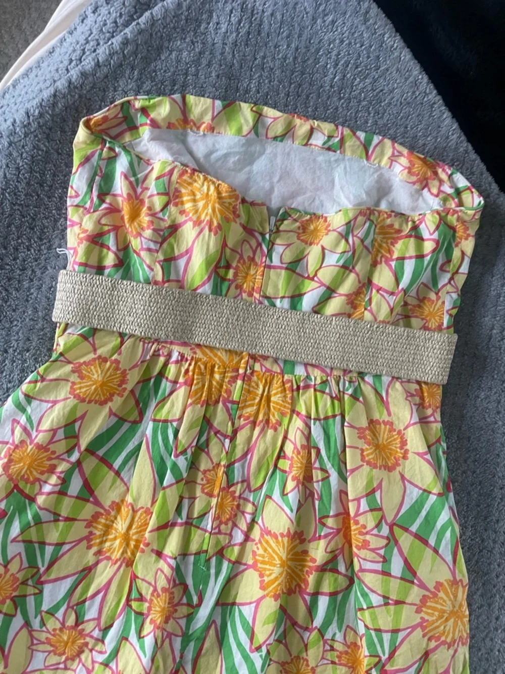 Lilly Pulitzer Sunflower Strapless Wyatt Dress Small sz 8 - Picture 6 of 8